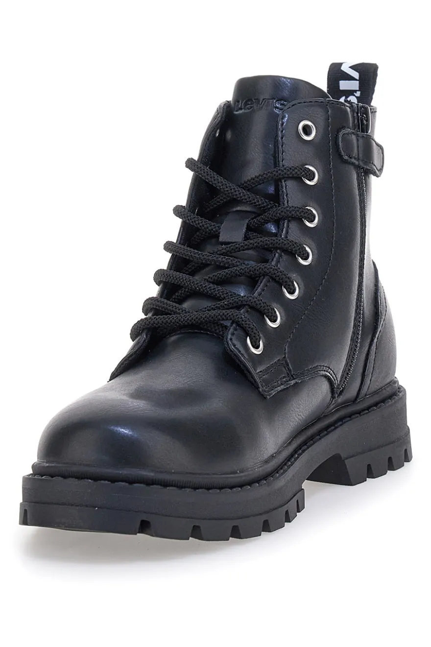 Levi's VPHR0002S schwarze Stiefeletten mit Profilsohle und seitlichem Reißverschluss