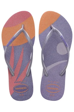 Lila Havaianas Slim Palette Glow Flip Flops