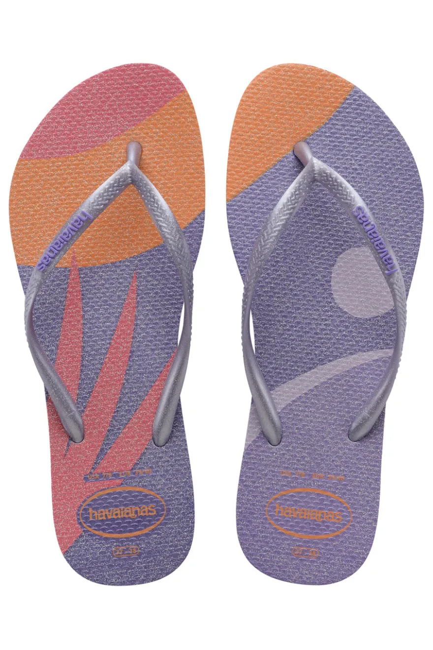 Lila Havaianas Slim Palette Glow Flip Flops