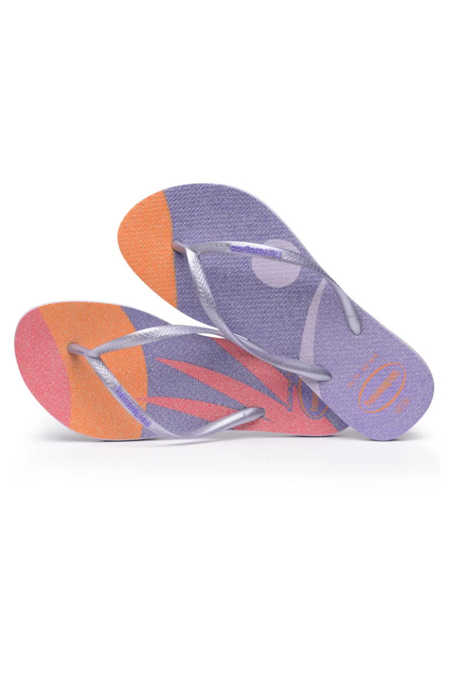Lila Havaianas Slim Palette Glow Flip Flops