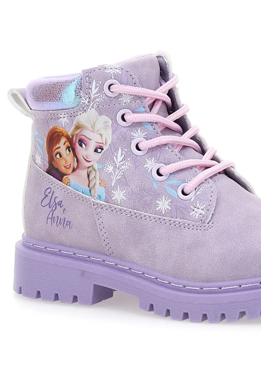 Lila Stiefeletten mit Frozen-Print und seitlichem Reißverschluss Frozen D4310712S
