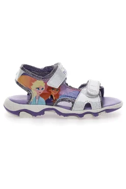 Lila und silberne Sandalen mit Klettverschluss, Frozen 17308