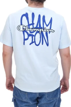 Maglia a Maniche Corte Azzurra Con Stampa nel Retro Champion 22077