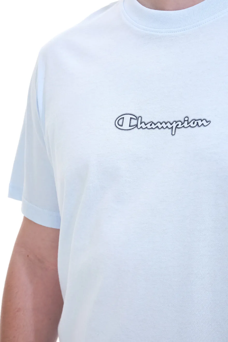 Maglia a Maniche Corte Azzurra Con Stampa nel Retro Champion 22077