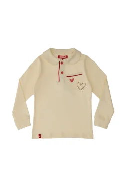 Maglia Bianca a Maniche Lunghe con Colletto PITT KIDS 6006