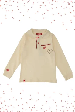 Maglia Bianca a Maniche Lunghe con Colletto PITT KIDS 6006
