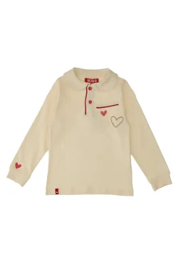 Maglia Bianca a Maniche Lunghe con Colletto PITT KIDS 6006