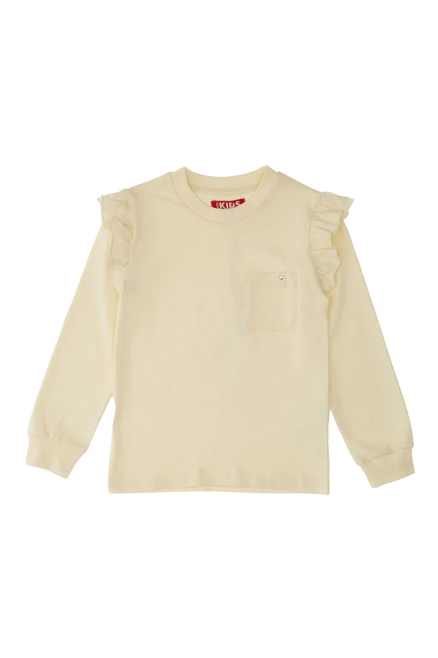 Maglia Bianca Girocollo a Maniche Lunghe PITT KIDS 6028