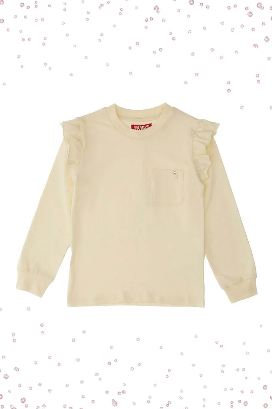 Maglia Bianca Girocollo a Maniche Lunghe PITT KIDS 6028
