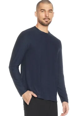 Maglia blu a maniche lunghe in tessuto traspirante Skechers GO DRI All Day