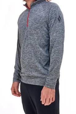 Maglia con Mezza Zip Grigio Melange Skechers Godri Charger Surge