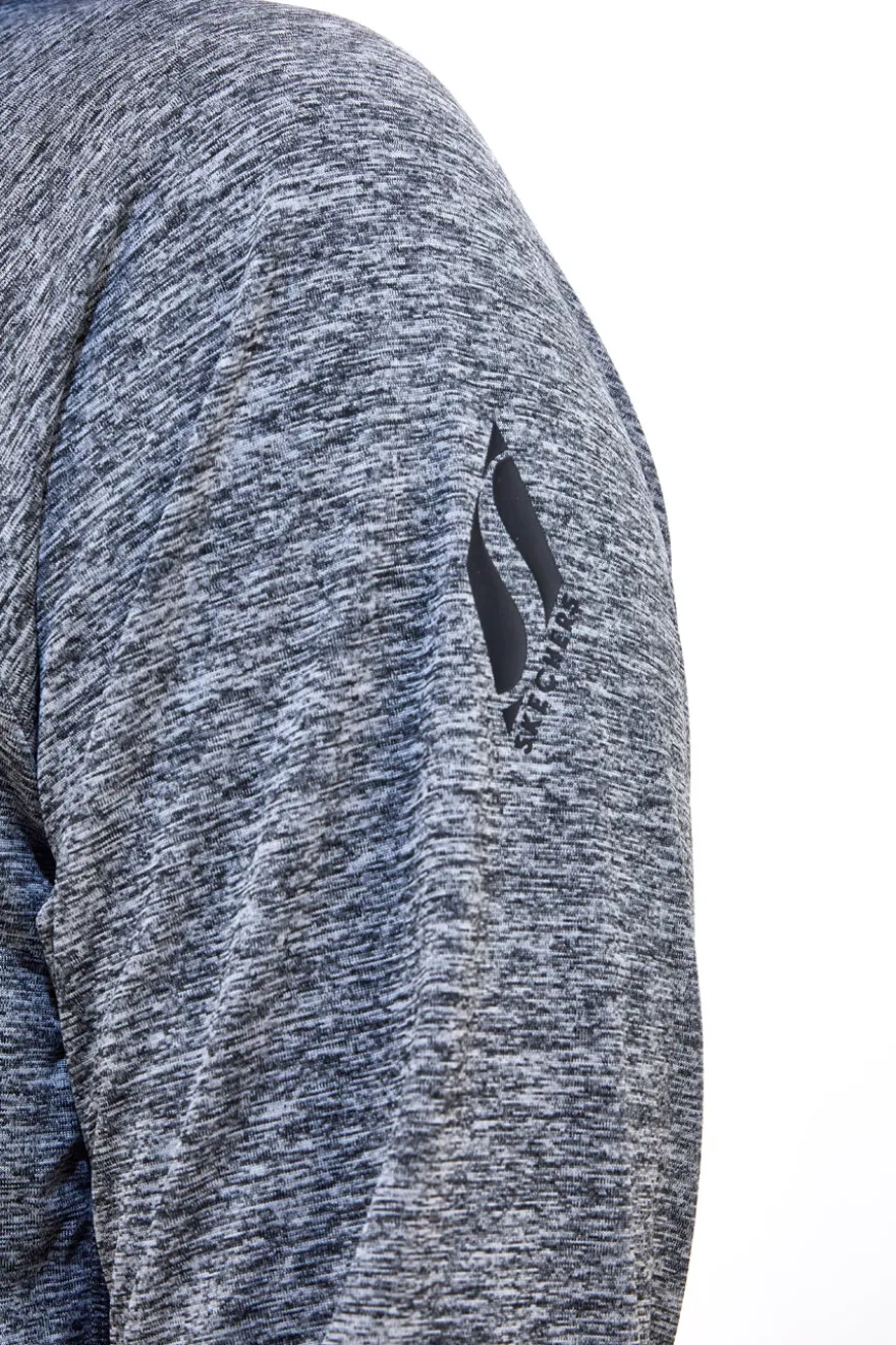 Maglia con Mezza Zip Grigio Melange Skechers Godri Charger Surge