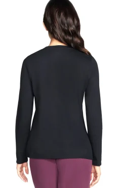 Maglia nera a maniche lunghe nera con logo frontale Skechers Rhinestone Burst