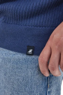 Maglia polo blu in cotone lavorato U.S. Golf Club US51228M
