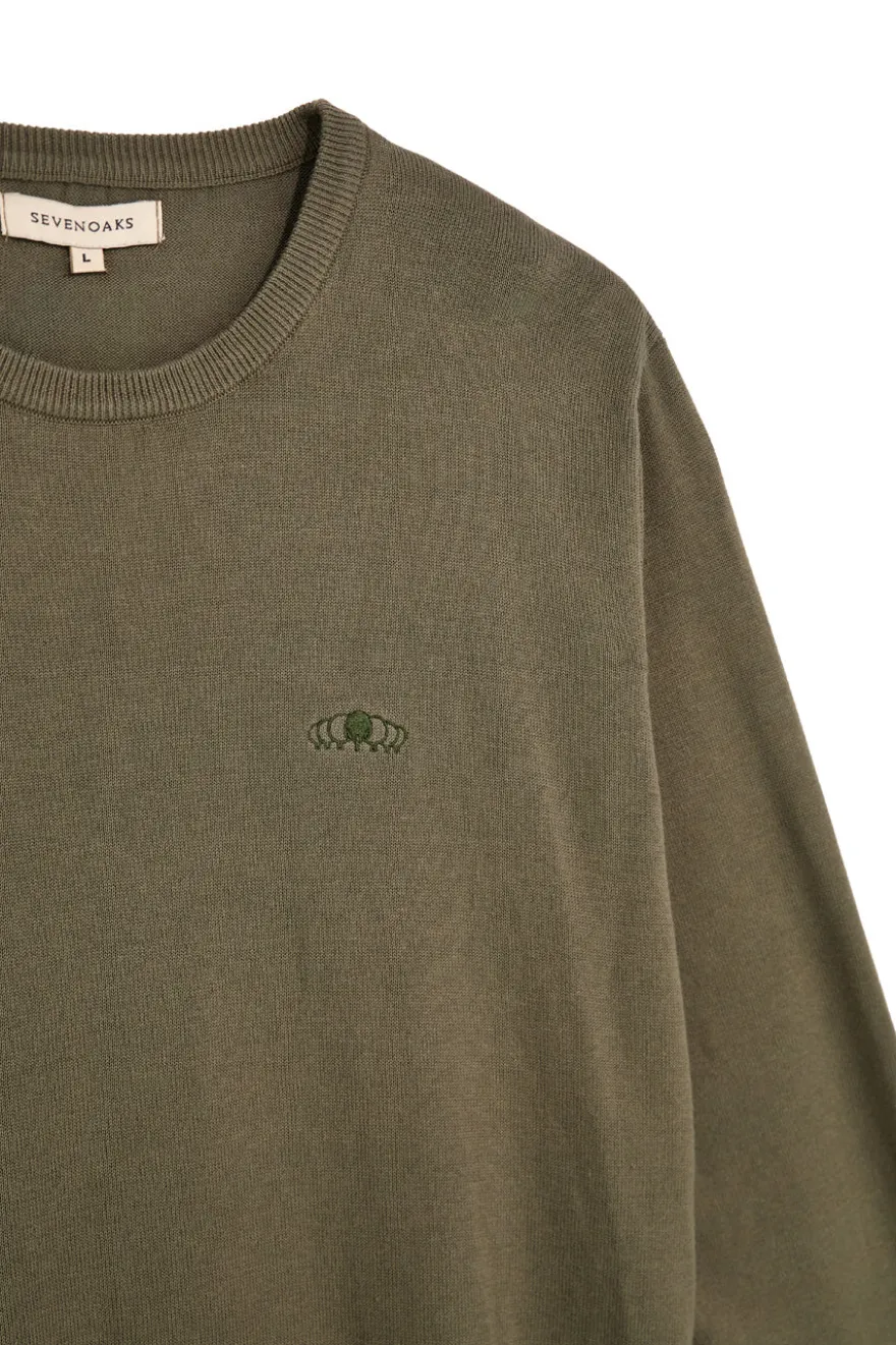 Maglia verde a maniche lunghe girocollo Sevenoaks Nby01