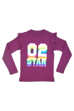 Maglia Viola Girocollo con Stampa Olografica PITT KIDS 6035