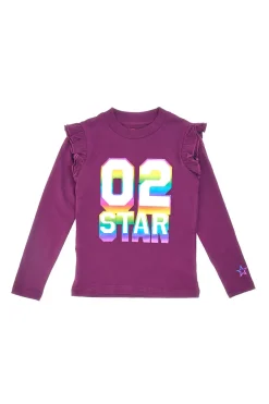 Maglia Viola Girocollo con Stampa Olografica PITT KIDS 6035
