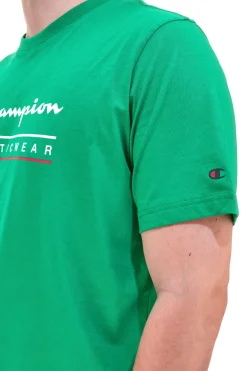 Maglietta a Maniche Corte Verde Con Logo sul petto Champion 220772