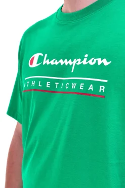 Maglietta a Maniche Corte Verde Con Logo sul petto Champion 220772