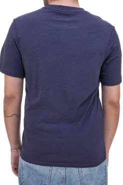 Maglietta blu navy girocollo con logo ricamato rosso U.S. GOLF CLUB TS1100
