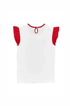 Maglietta Smanicata Bianca con Fragola Pitt Kids 05059