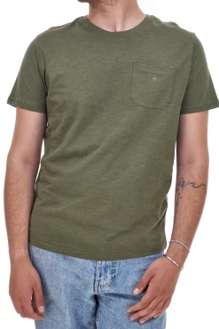 Maglietta verde militare con taschino in cotone SEVENOAKS NBY1341