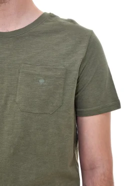 Maglietta verde militare con taschino in cotone SEVENOAKS NBY1341