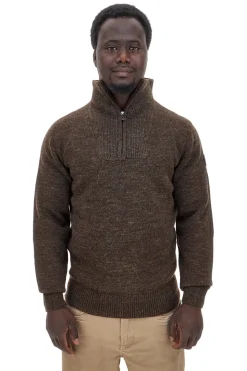 Maglione marrone con zip in misto lana No Limits MAJU020W25