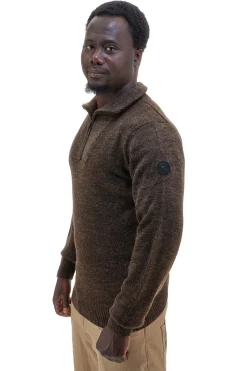 Maglione marrone con zip in misto lana No Limits MAJU020W25