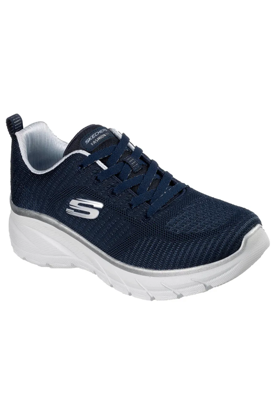 Marineblau stricken Turnschuhe mit Memory Foam Skechers Fashion Fit 2.0 Moonlight Glow