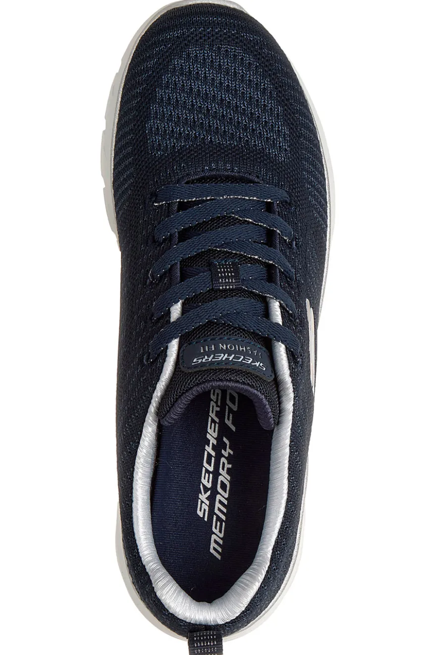 Marineblau stricken Turnschuhe mit Memory Foam Skechers Fashion Fit 2.0 Moonlight Glow