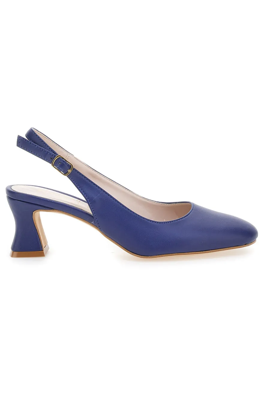 Marineblaue Slingback-Pumps mit niedrigem Absatz PITTARELLO GLAM 3608