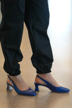 Marineblaue Slingback-Pumps mit niedrigem Absatz PITTARELLO GLAM 3608
