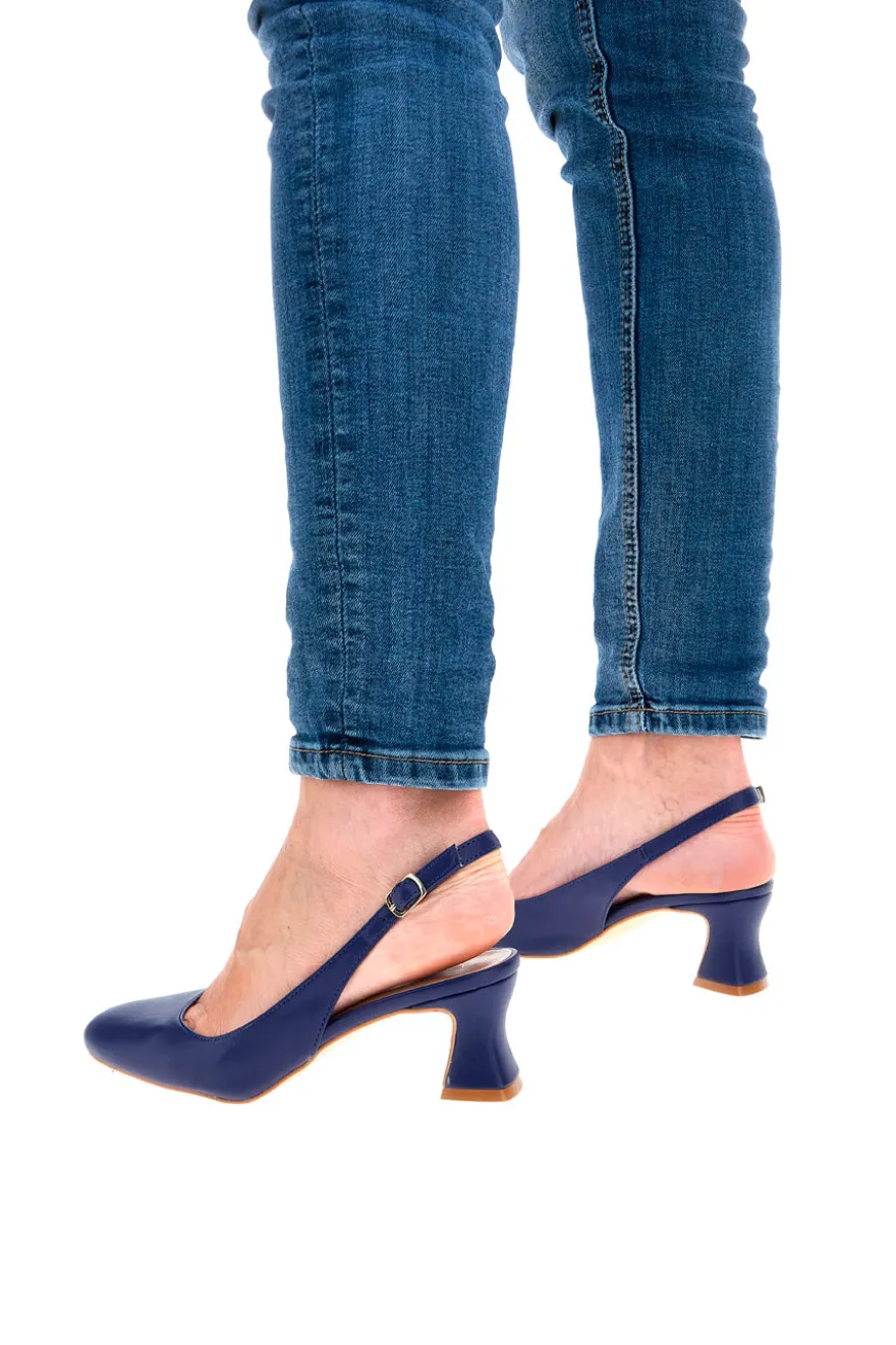 Marineblaue Slingback-Pumps mit niedrigem Absatz PITTARELLO GLAM 3608