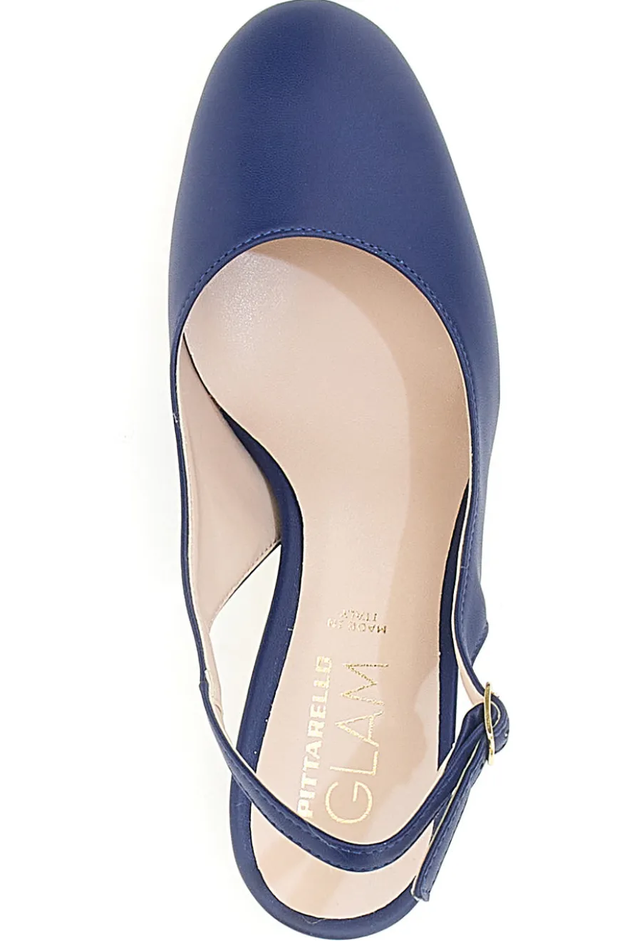 Marineblaue Slingback-Pumps mit niedrigem Absatz PITTARELLO GLAM 3608