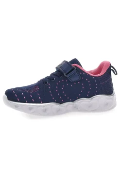 Marineblaue und rosa Sneakers mit Lichtern PITT KIDS K23121