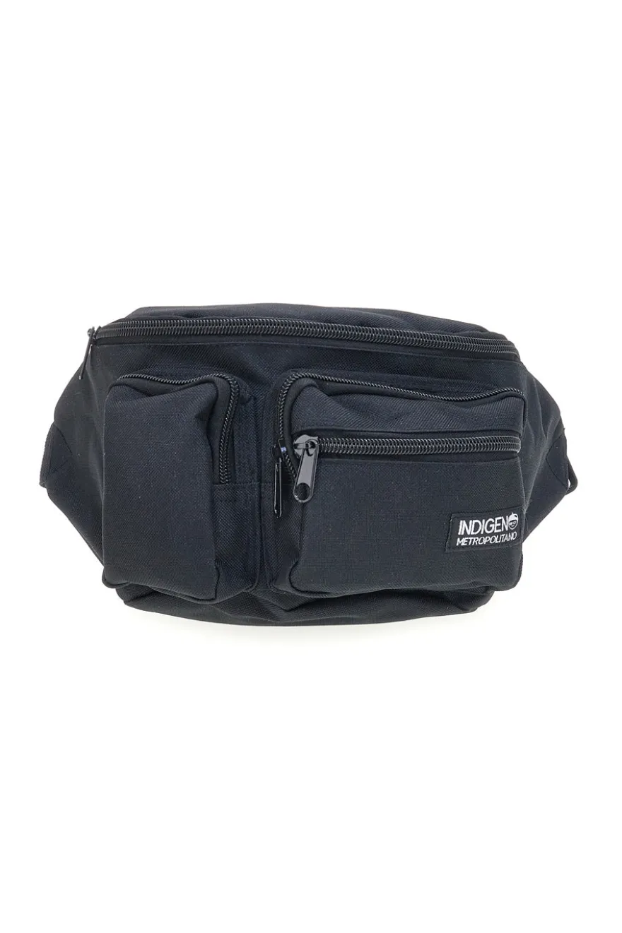 Marsupio nero con tasche zip Indigeno metropolitano IM-21050-A