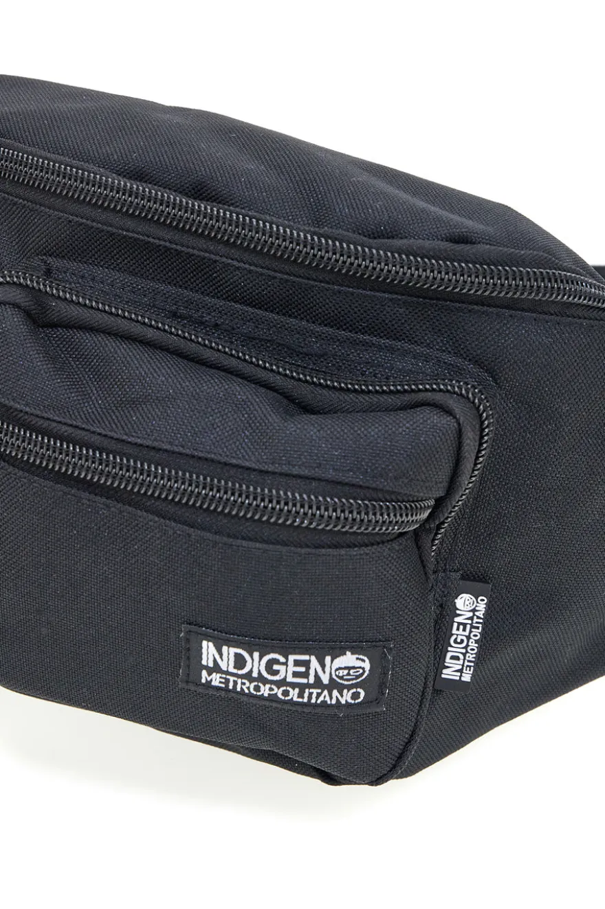 Marsupio nero con tasche zip Indigeno metropolitano IM-21050-A