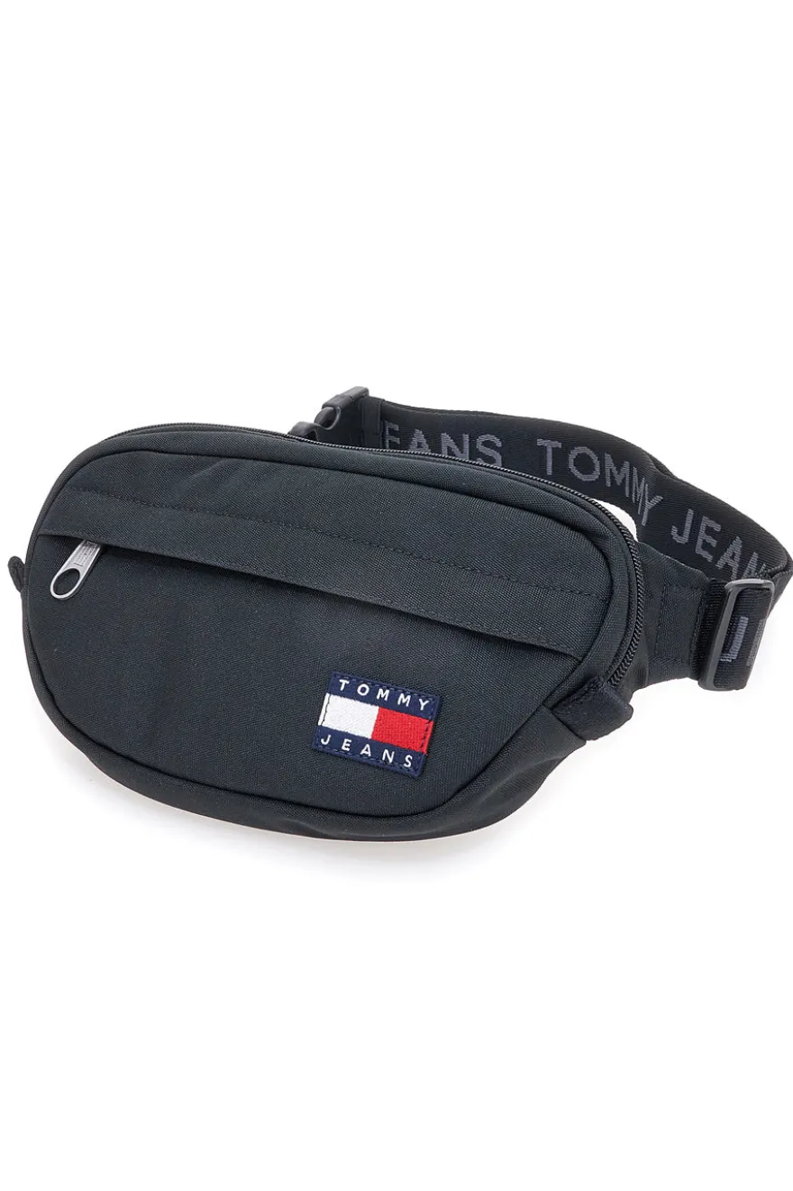 Marsupio nero in tessuto con logo Tommy Jeans Daily Bumbag