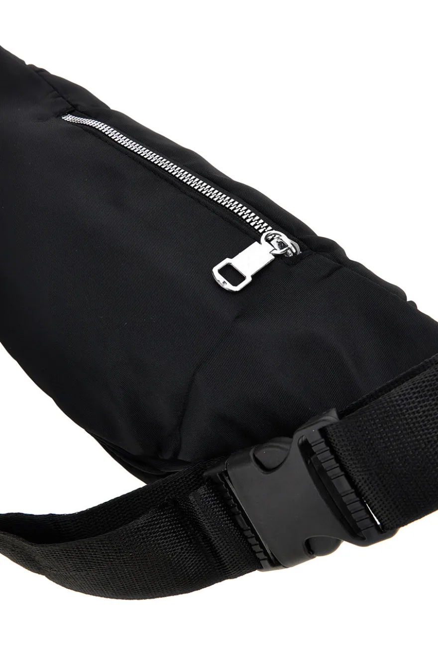 Marsupio nero trapuntato con tasche zip Indigeno metropolitano 8200-A