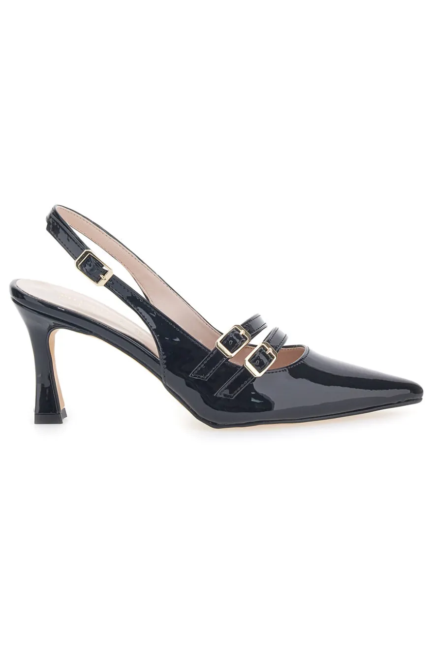 Mary Jane Dekolleté in schwarzer Farbe Pittarello Glam 3591