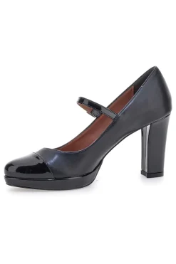 Mary Jane nere con punta tonda, cinturino e plateau Pittarello class 2567