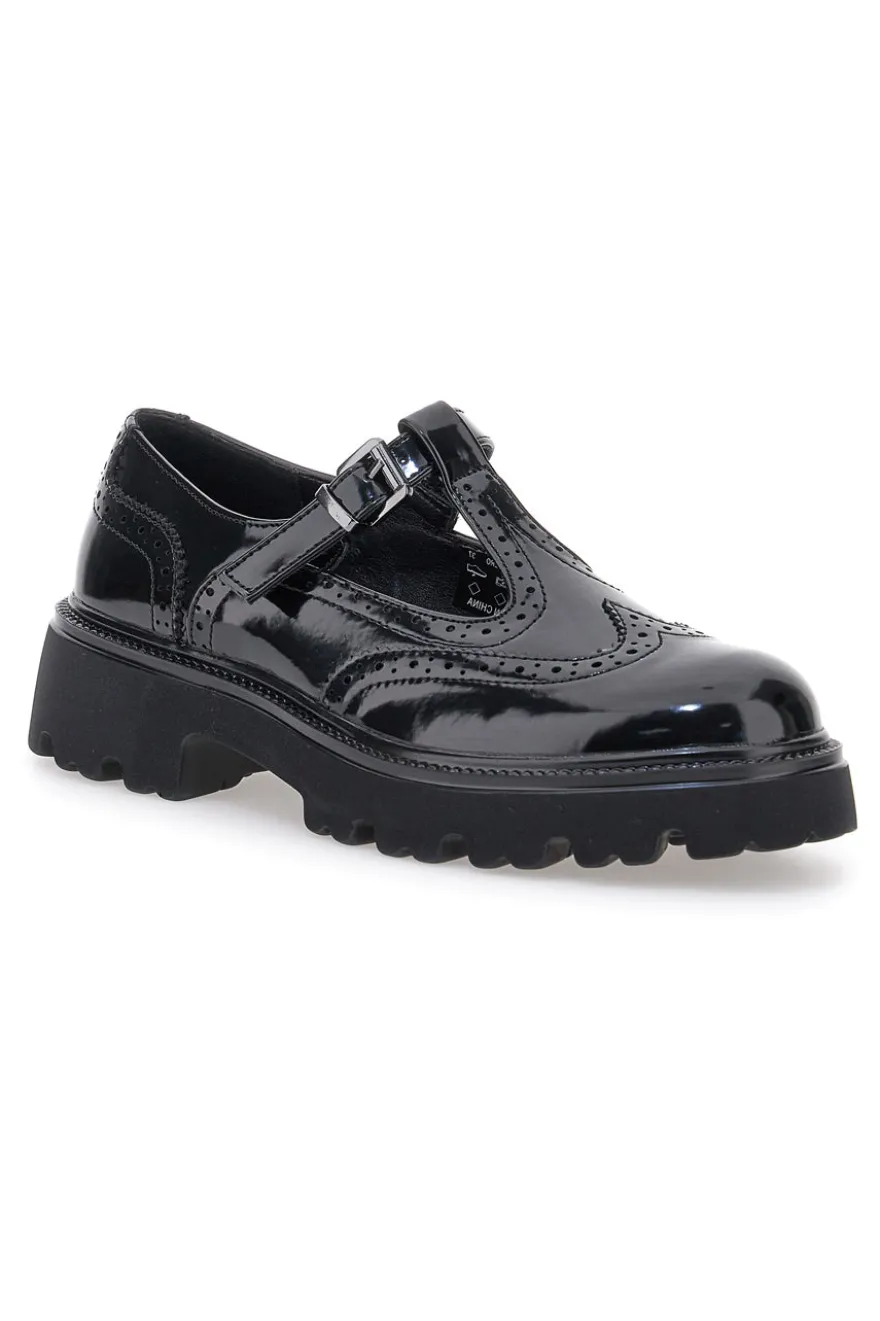 Mary Jane nere in vernice con fondo carrarmato Pittarello Capsule BT251123006