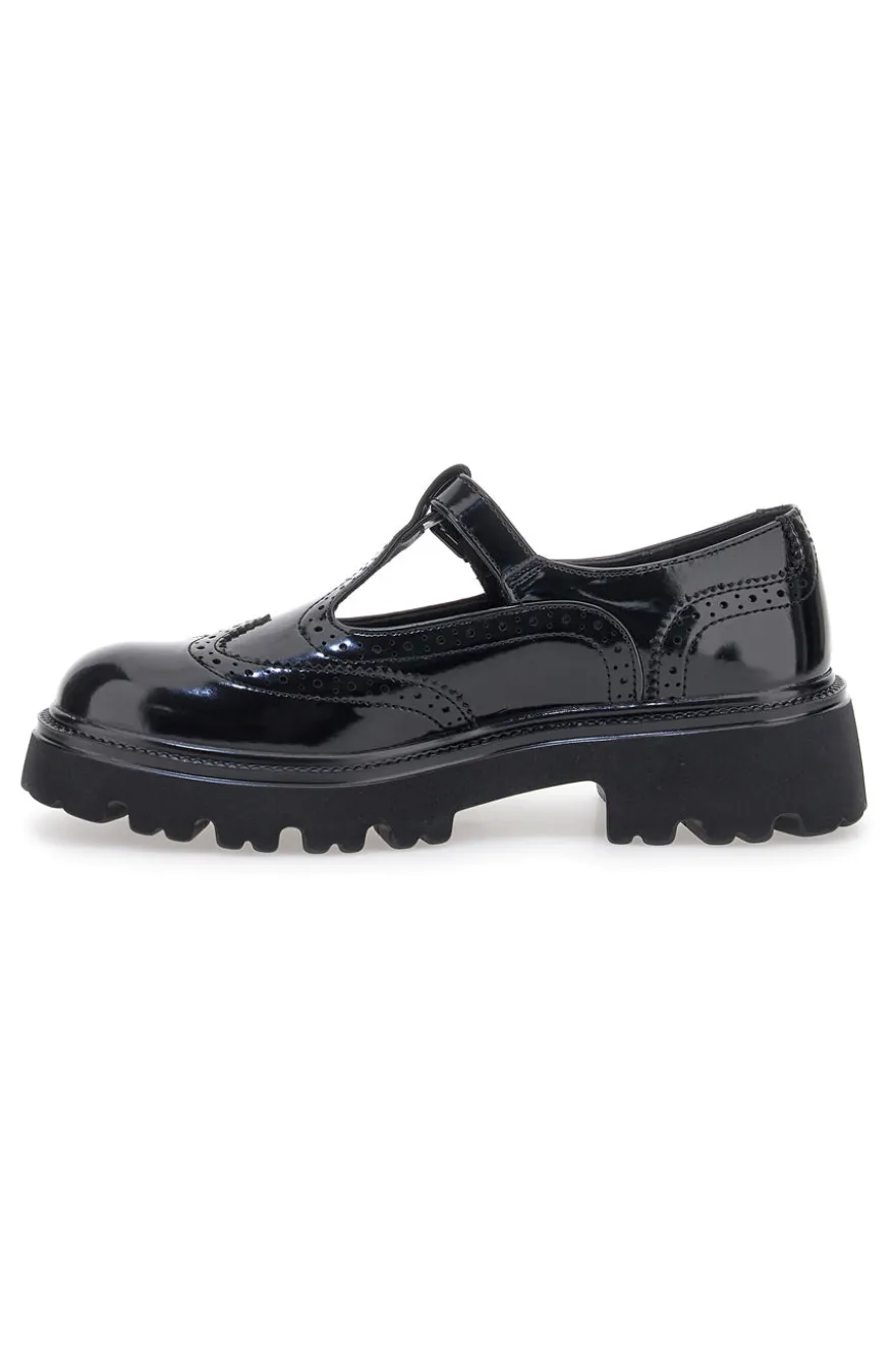 Mary Jane nere in vernice con fondo carrarmato Pittarello Capsule BT251123006