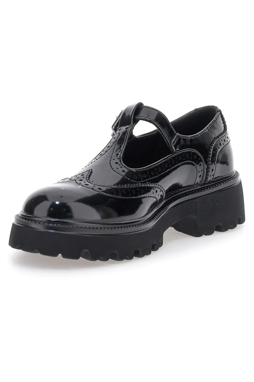 Mary Jane nere in vernice con fondo carrarmato Pittarello Capsule BT251123006
