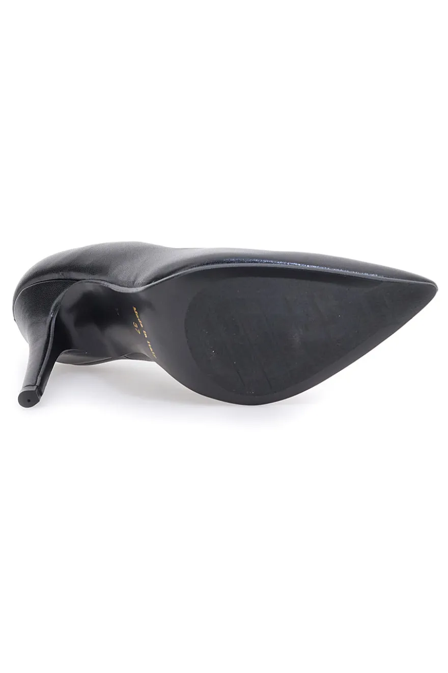Mattschwarze Pumps, Absatz 11 cm, hergestellt in Italien, Pittarello Love 3478