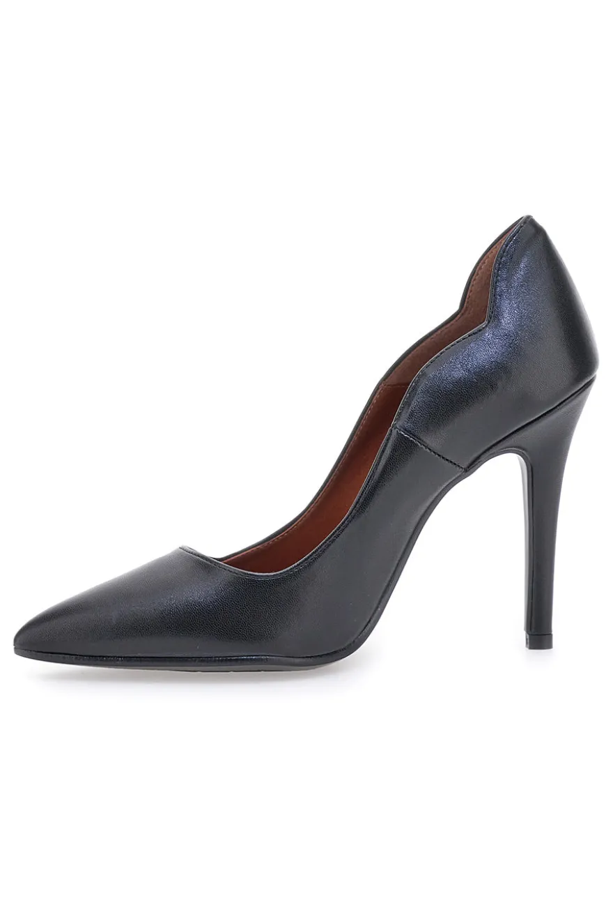 Mattschwarze Pumps, Absatz 11 cm, hergestellt in Italien, Pittarello Love 3478