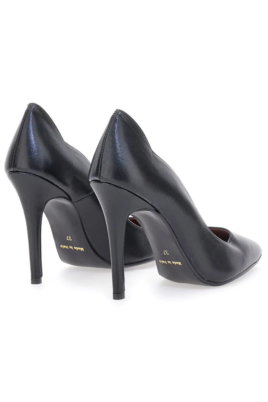 Mattschwarze Pumps, Absatz 11 cm, hergestellt in Italien, Pittarello Love 3478
