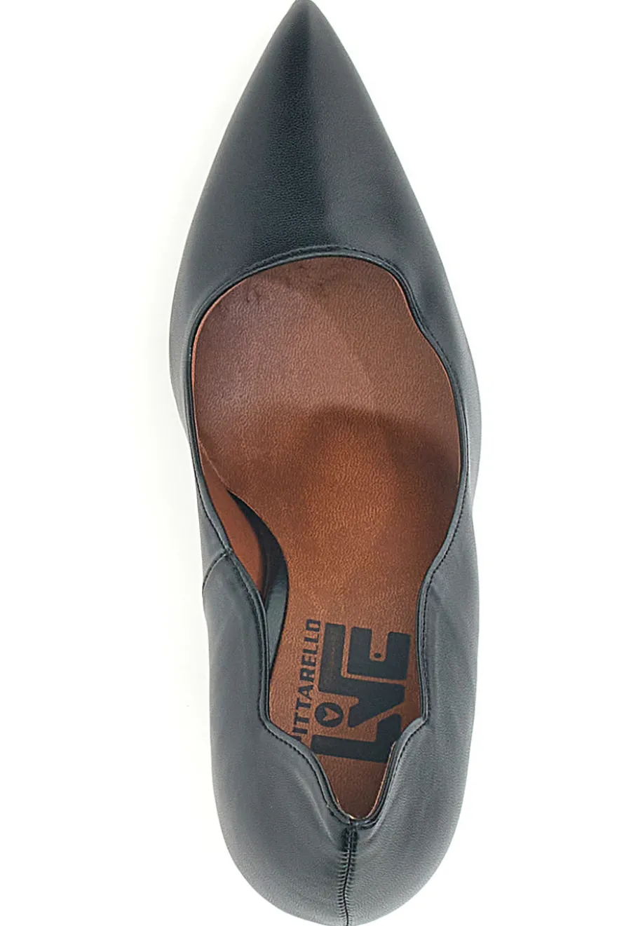 Mattschwarze Pumps, Absatz 11 cm, hergestellt in Italien, Pittarello Love 3478