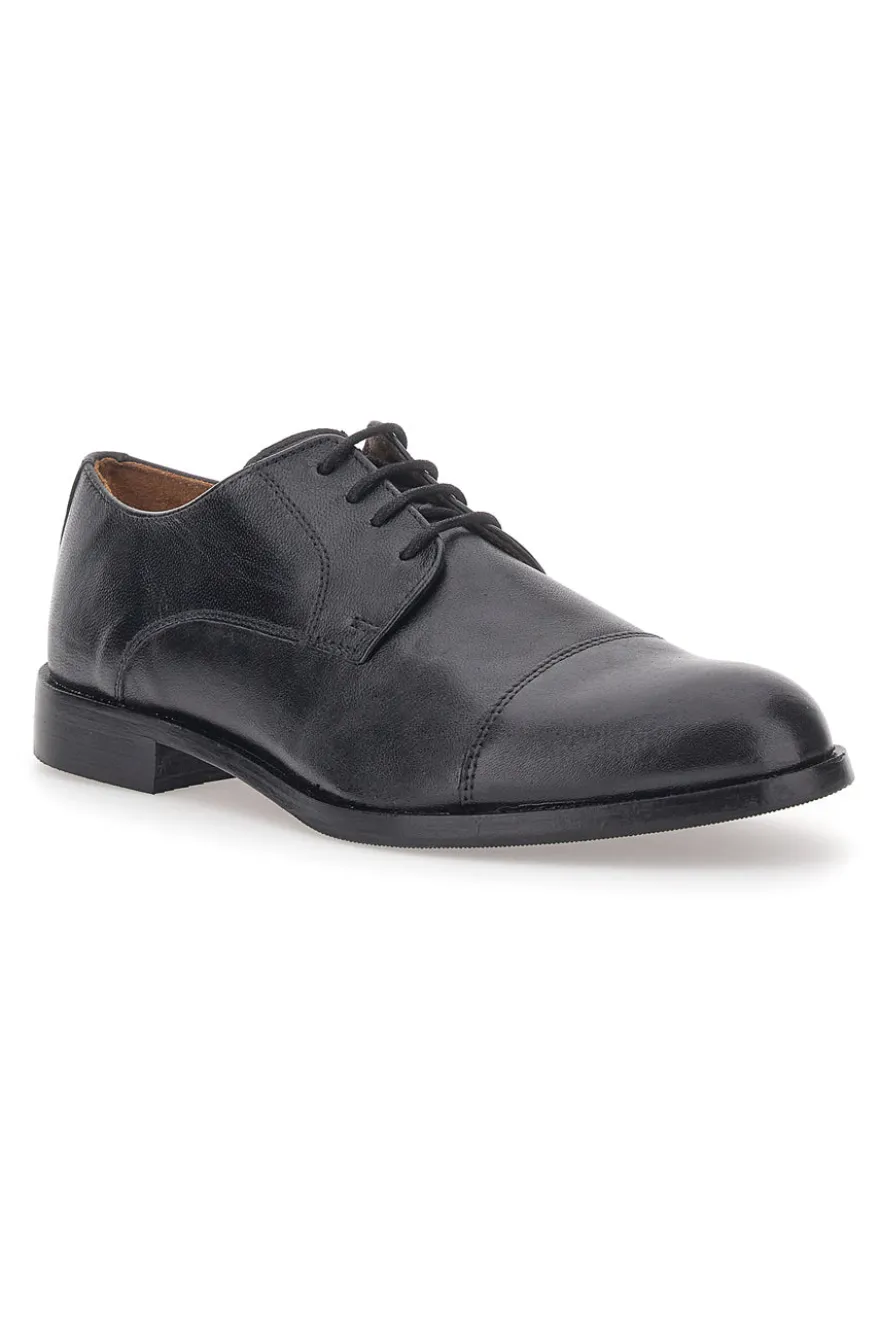 Max Dillan 566 schwarze Schnürschuhe aus echtem Leder